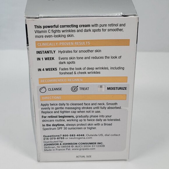 Neutrogena Rapid Tone Repair Retinol + Vitamin C Correcting Cream 1.7 Oz NIB - Picture 2 of 5